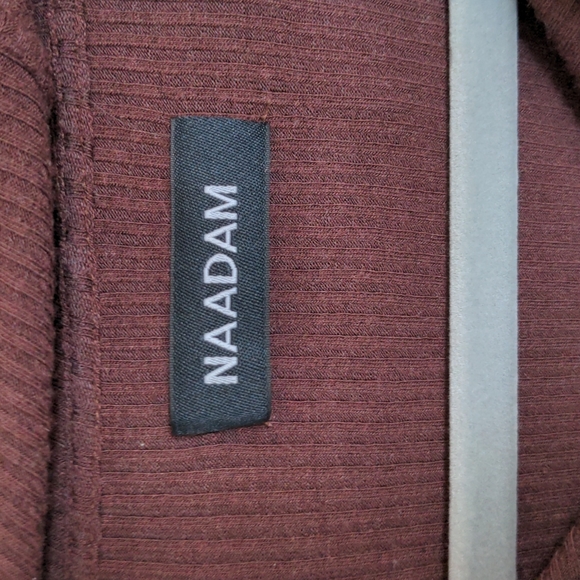Naadam ribbed lightweight hoodie chocolate brown - Picture 3 of 5
